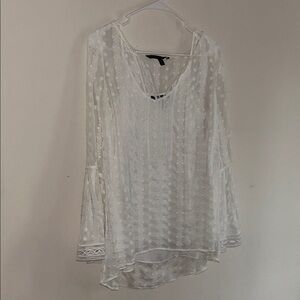 White House Black Market Elegant White Lace Women's Top